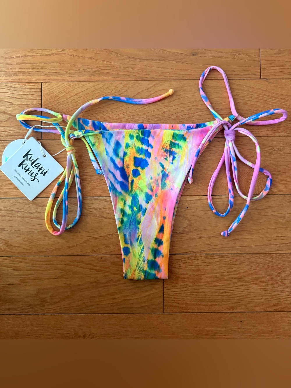 Kulani Kinis Neon Multicolor Tie-Dye Bikini Bottom